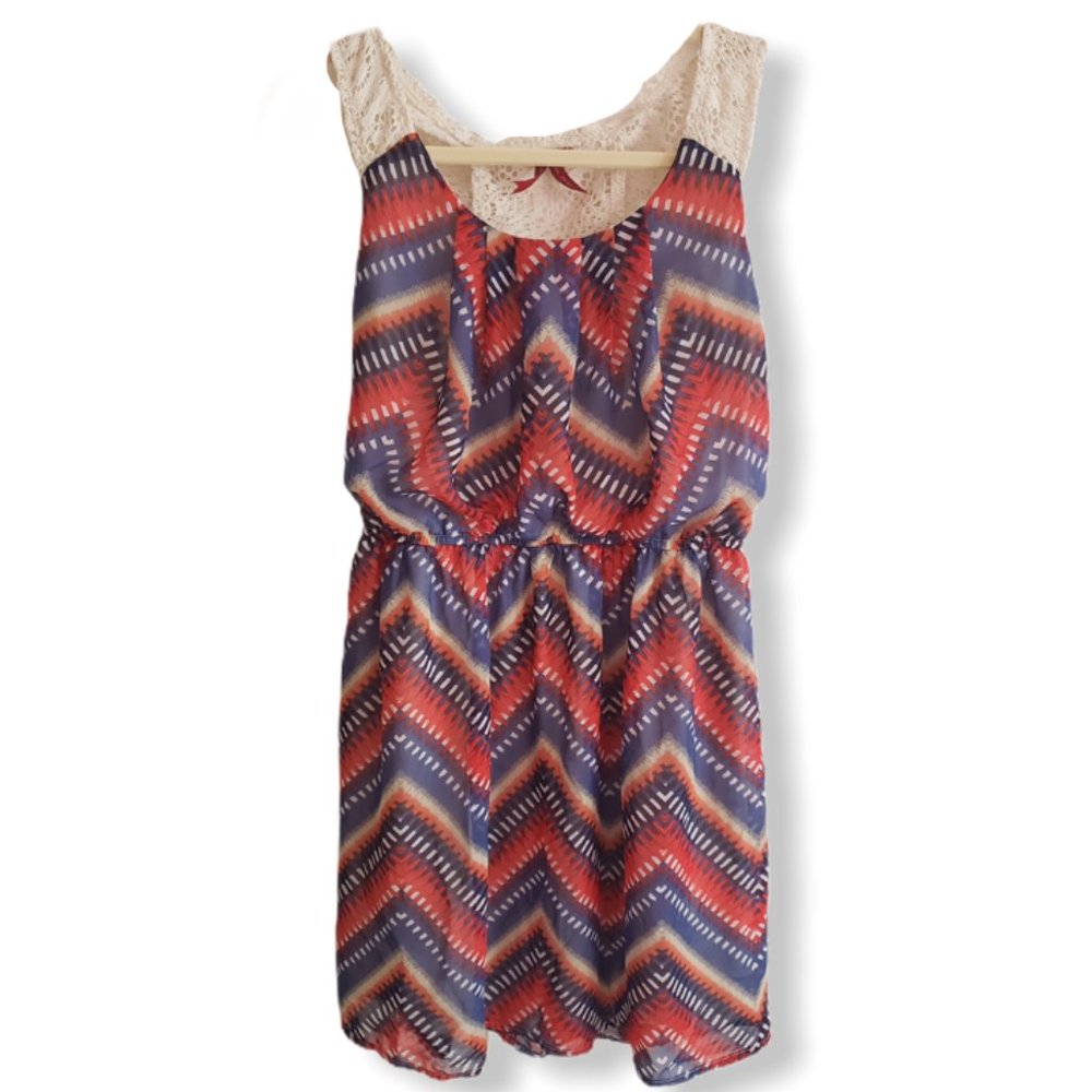 Red Camel minidress boho crochet tunic lace summer